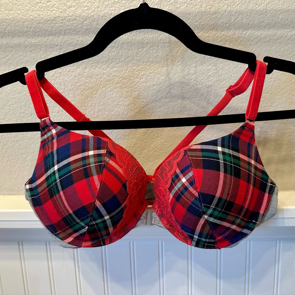 Victoria’s Secret Plaid Red Women's Bra 36C